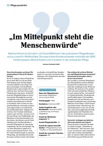 Zeitschrift Häusliche Pflege 12-2025 Seite 52 Pflege persönlich - Interview: Friederike Schildt - Foto: Fotostudio Sascha Gramann Braunschweig